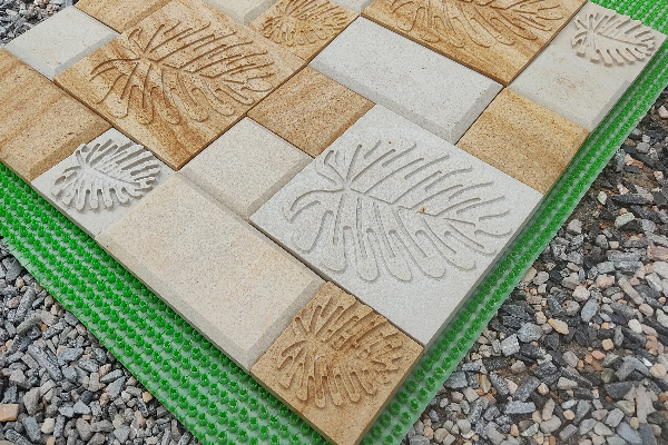 Slates-CNC MOSAIC SANDSTONE MINT TEAK